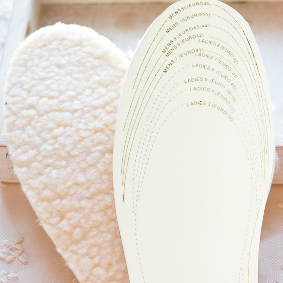 [JM]优质可裁剪乳胶羊羔绒保暖鞋垫（2双组合装-均码）