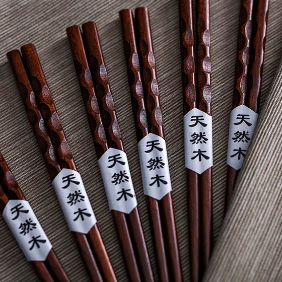 奇居良品 日式和风印尼铁木半身龟甲筷子10双入