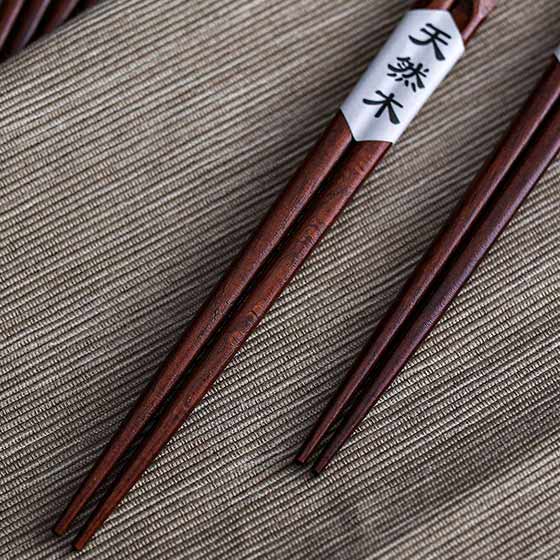 奇居良品 日式和风印尼铁木半身龟甲筷子10双入