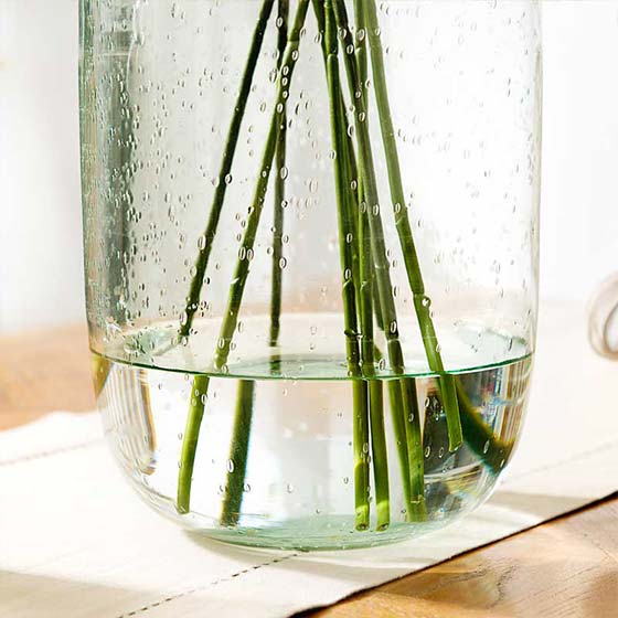 奇居良品格林系列纯手工吹制绿色透明玻璃花瓶B款大号