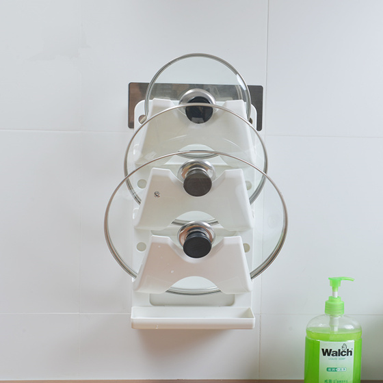 [JM]家居韩式高品免钉强力贴厨房壁挂锅盖收纳架