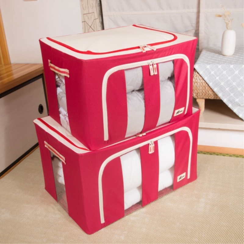 吉优百 韩式素色百纳箱（55L*3）·3件组·红色