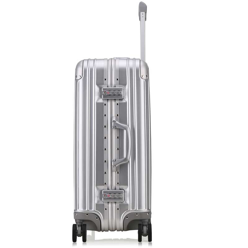 BBM铝合金行李箱大包角铝框时尚旅行密码拉杆箱24寸·银色