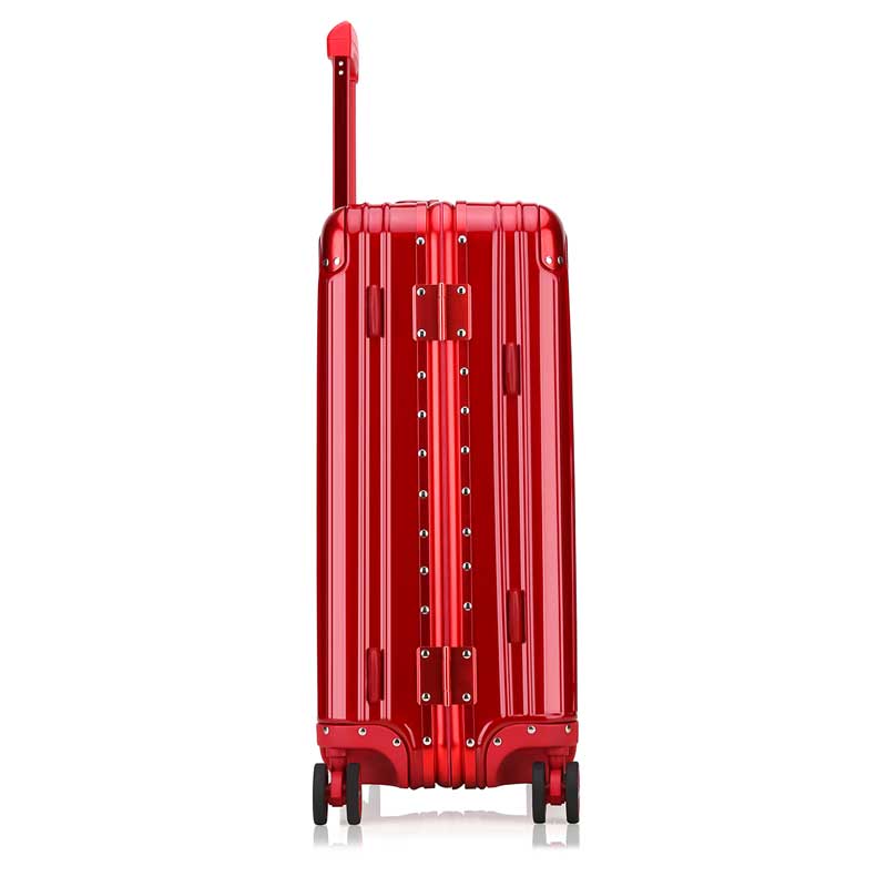 BBM铝合金行李箱大包角铝框时尚旅行密码登机拉杆箱20·红色