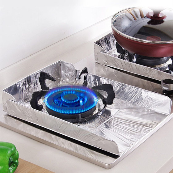 [JM]厨房煤气灶铝箔防油垫挡油板（2片-银色）·银色