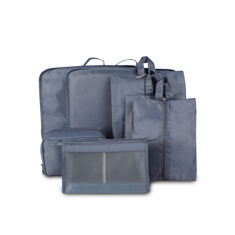 吉优百 出游行李箱整理包轻便旅行收纳袋·7件组·深灰色