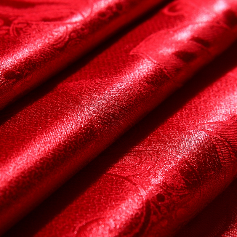 莱薇 贡缎提花四件套百年好合-大红200*230cm