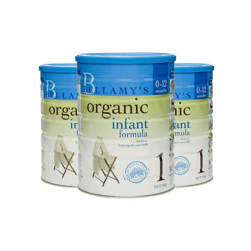 澳洲直邮 贝拉米婴幼儿配方奶粉一段0-6个月·900g 3罐