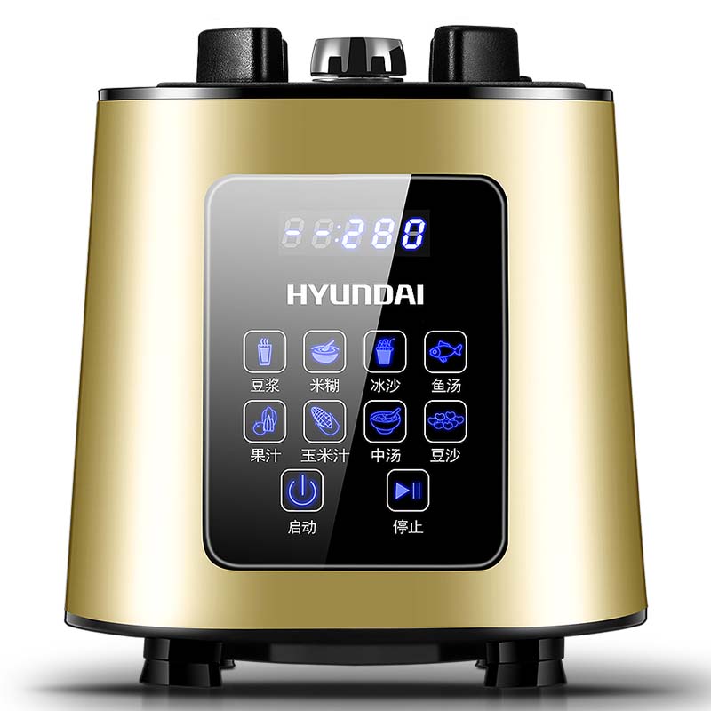 韩国现代 全自动加热破壁料理机QC-LL2432·金色