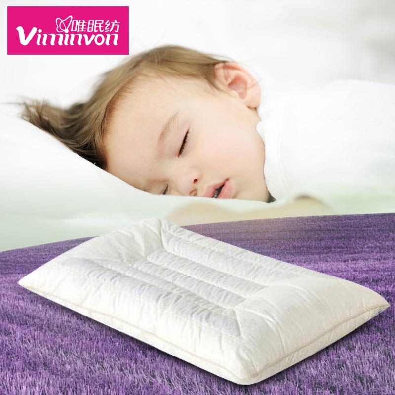 唯眠纺决明子儿童枕头3-6-10岁幼儿园小学生宝宝枕头 送枕套·白色