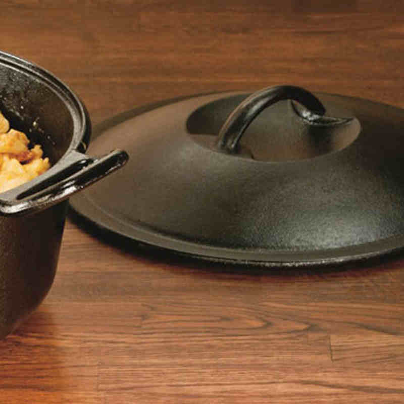 Lodge洛极 美国健康铸铁荷兰锅炖锅带盖P10D3-3.8L·黑色