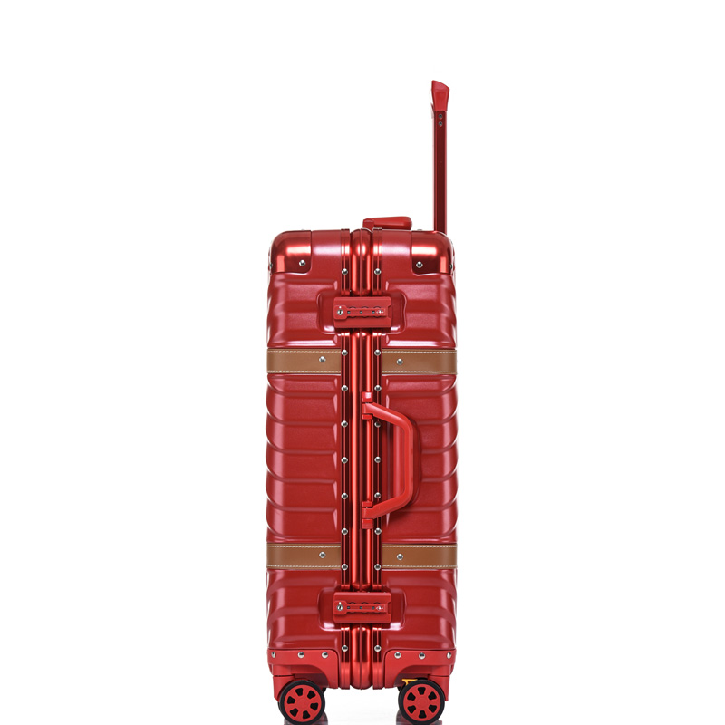 BBM商务行李铝框箱男登机箱女密码箱拉杆旅行箱万向轮皮箱韩版硬箱26寸·红色