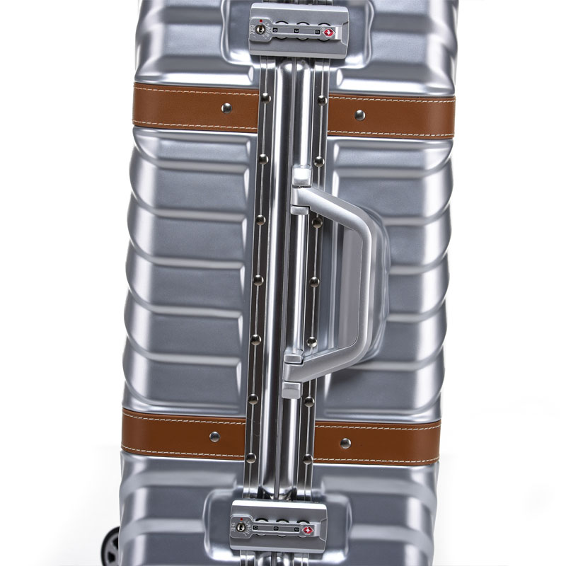 BBM商务行李铝框箱男登机箱女密码箱拉杆旅行箱万向轮皮箱韩版硬箱26寸·银色