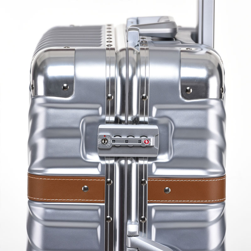 BBM商务行李铝框箱男登机箱女密码箱拉杆旅行箱万向轮皮箱韩版硬箱26寸·银色