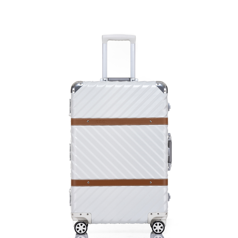 BBM商务行李铝框箱男登机箱女密码箱拉杆旅行箱万向轮皮箱韩版硬箱29寸·白色