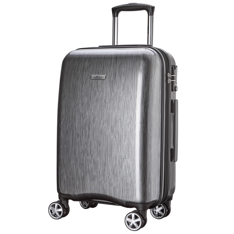 WEPLUS唯加拉丝商务万向轮拉杆箱行李密码登机箱24寸·银色拉丝