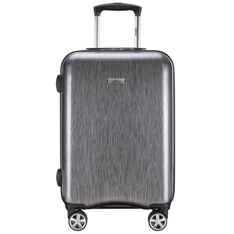 WEPLUS唯加拉丝商务万向轮拉杆箱行李密码登机箱24寸·银色拉丝