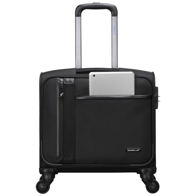WEPLUS唯加高端商务旅行行李箱机长箱软箱皮箱17寸·黑色