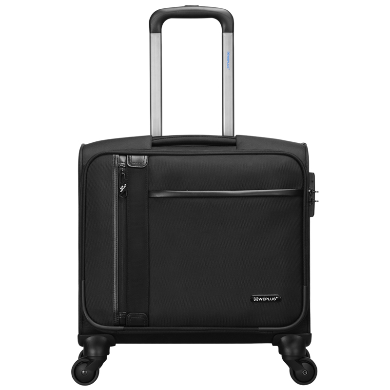 WEPLUS唯加高端商务旅行行李箱机长箱软箱皮箱17寸·黑色