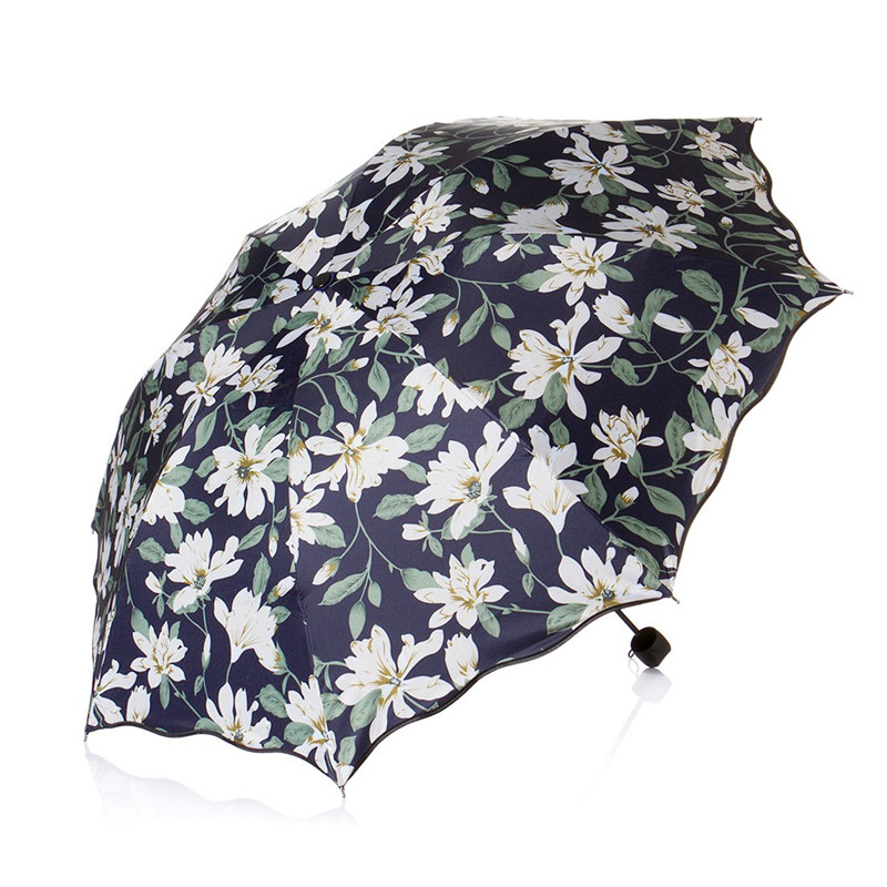 [JM]荷叶边百合花色防紫外线遮阳伞雨伞