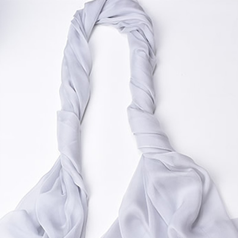 丁摩 桑蚕丝沙滩巾素色真丝披肩围巾W013·浅灰