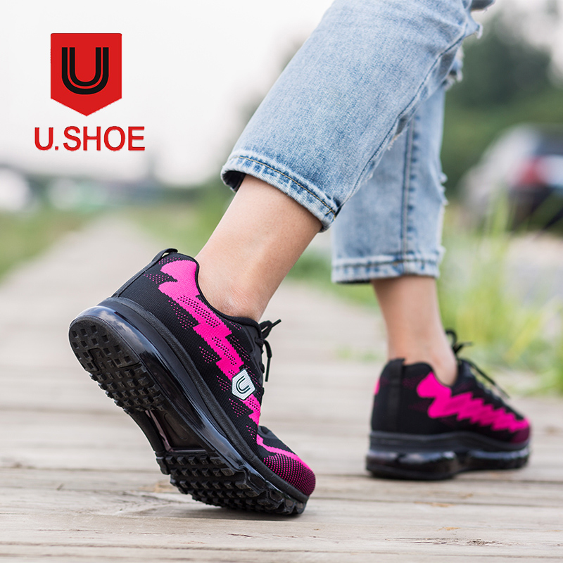 美国品牌u.shoe优树全脚掌气垫运动休闲运动鞋·黑色