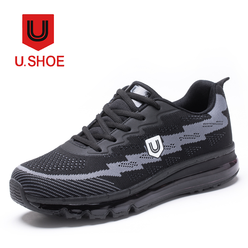 美国品牌u.shoe优树全脚掌气垫运动休闲运动鞋·黑灰