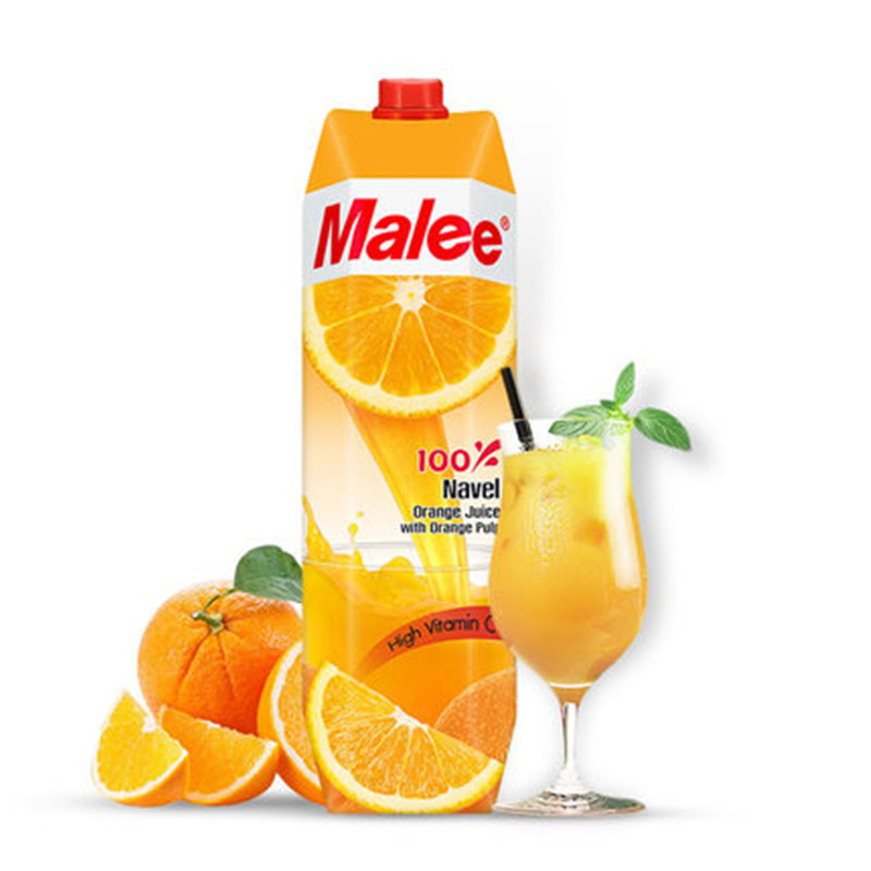 泰国进口Malee玛丽果汁1L*4瓶装（6口味任选）·橙汁*4