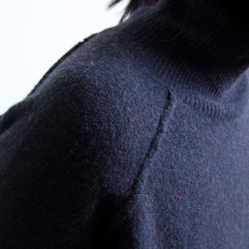 SSYAOGE 牦牛绒高领宽松羊毛针织衫1791·上青
