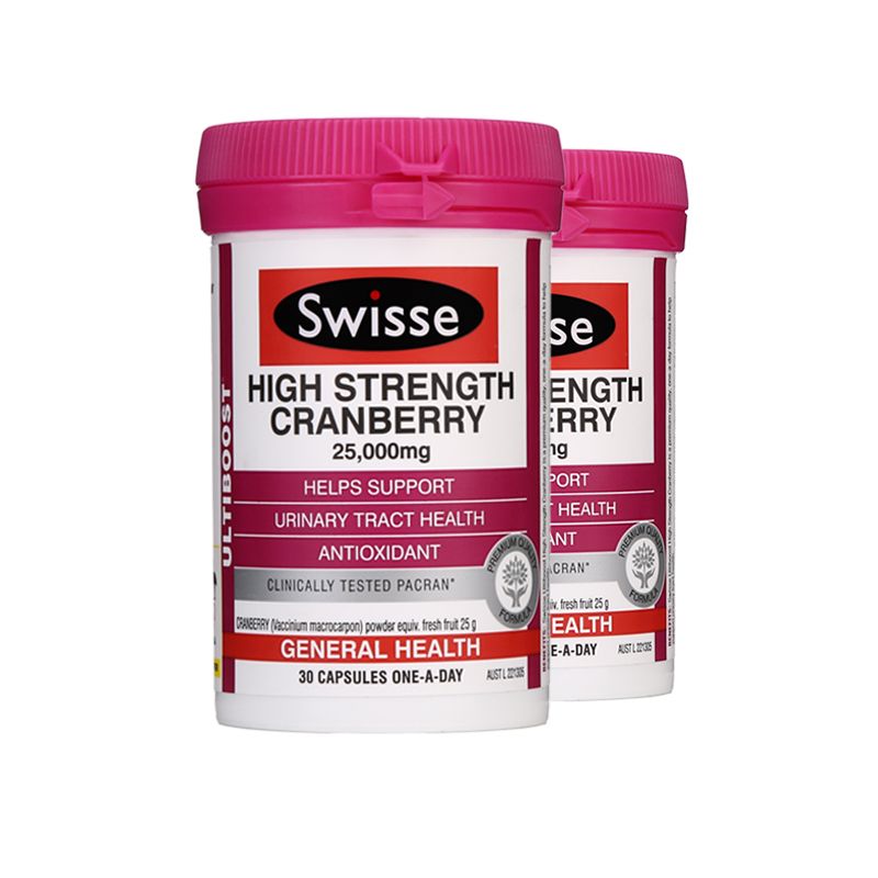 保税区直发 澳大利亚Swisse高浓度蔓越莓胶囊30粒*2瓶组