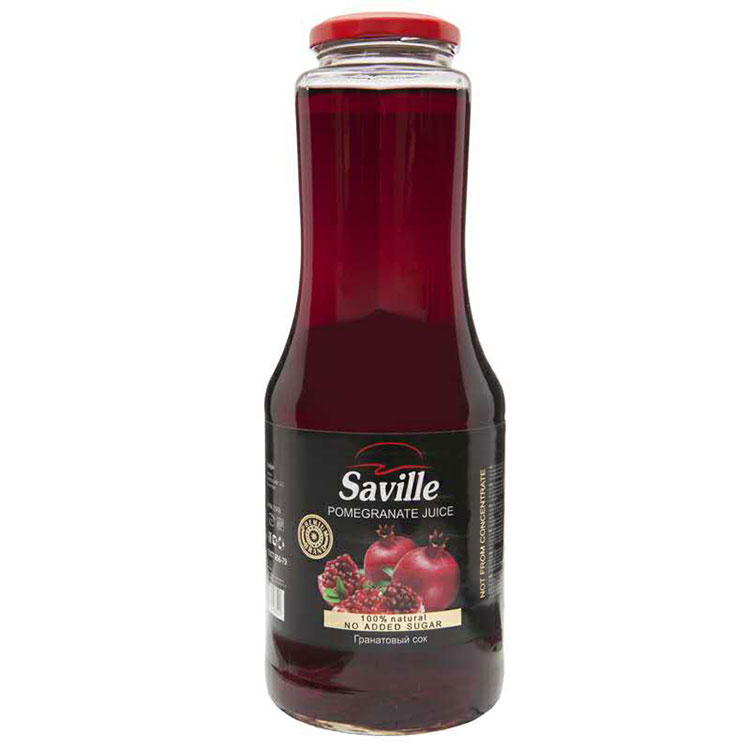 阿塞拜疆进口Saville纯石榴汁无糖无添加·1升*2瓶·红色