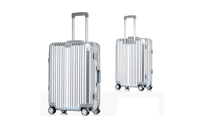 BBM铝合金行李箱小包角铝框时尚旅行密码拉杆旅行箱22寸·银色