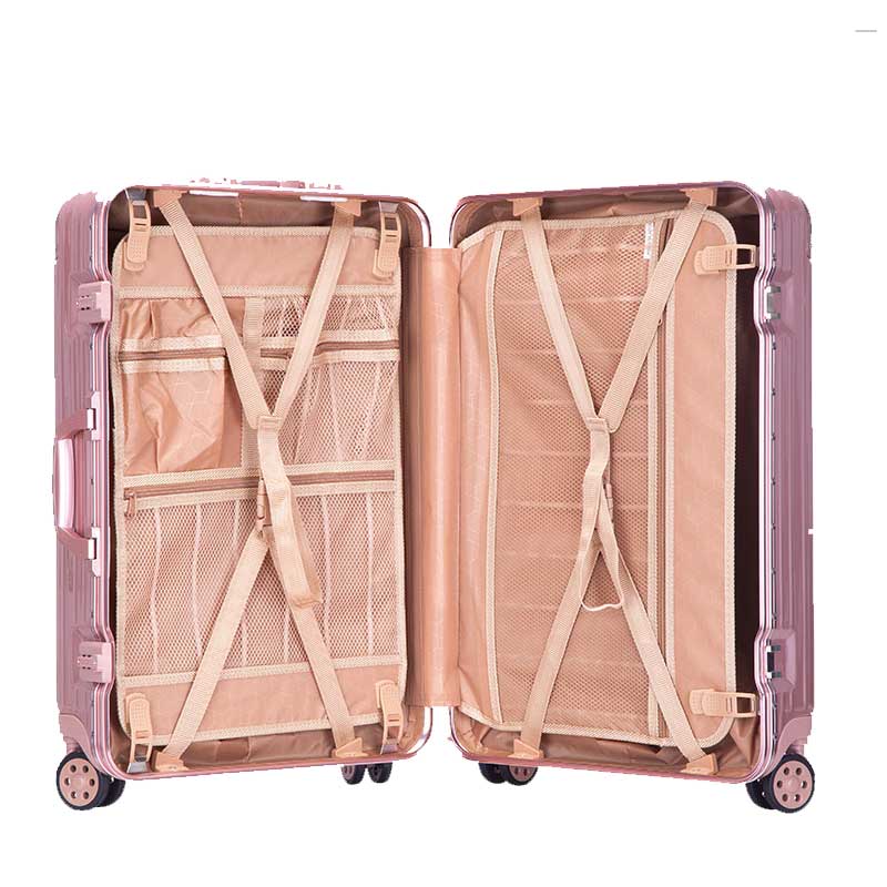 BBM铝合金行李箱小包角铝框时尚旅行密码拉杆旅行箱24寸·黑色