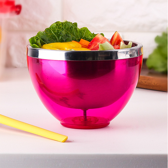 [tv商品]花色优品 炫彩水果碗(小号水果碗)粉