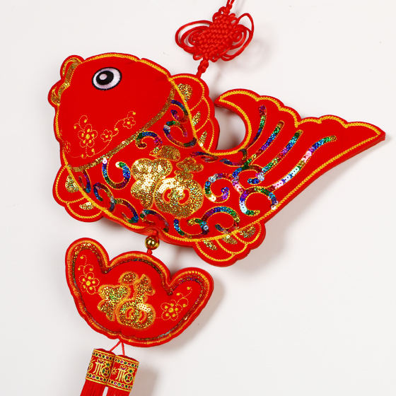 jm家装大号中国结福字鲤鱼鱼长40cm