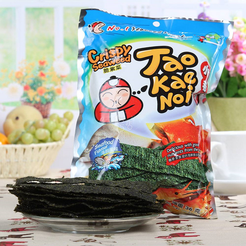 [tv商品]小老板 泰国进口炸海苔·32g*8袋(番茄味*4,海鲜味*4)·番茄