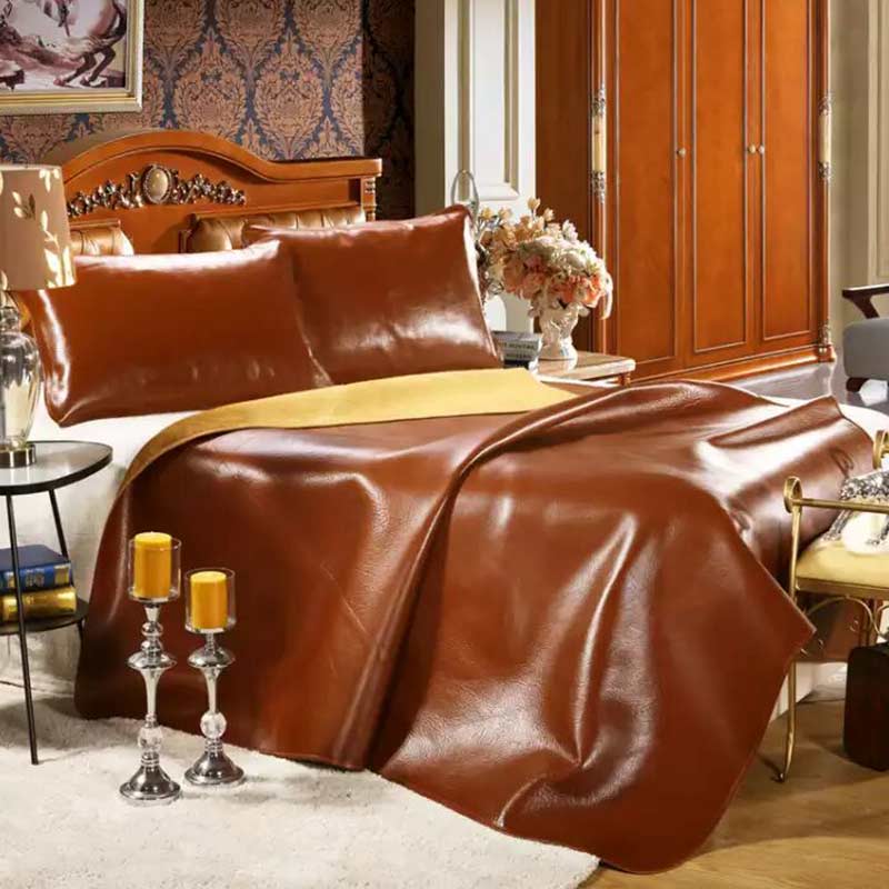 塔山斗牛士马鞍棕纯色头层水牛皮席2*1.8m·马鞍棕