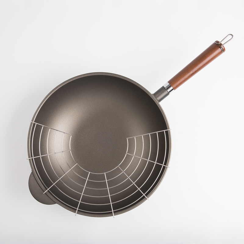 巴洛奇pentolpress意大利原装进口特氟龙涂层不粘锅炒锅6132cm棕色