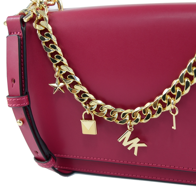 商品名称直邮mk mott系列链条斜跨小方包·红色