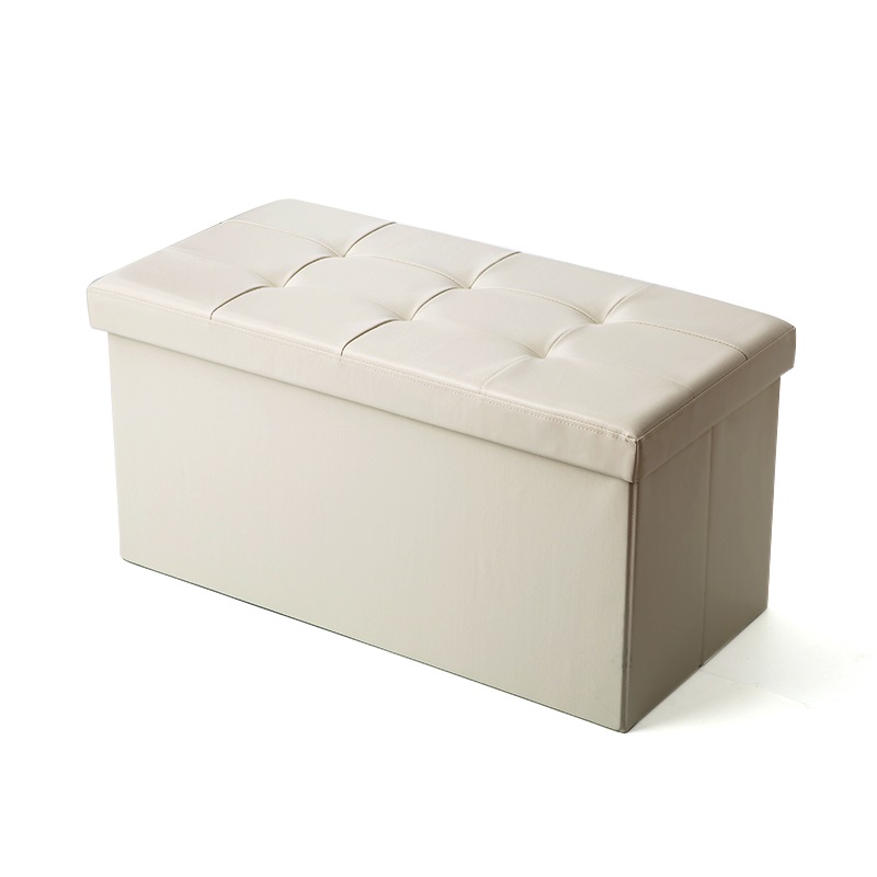 吉优百 长方形可折叠收纳箱沙发凳·110l·米白色